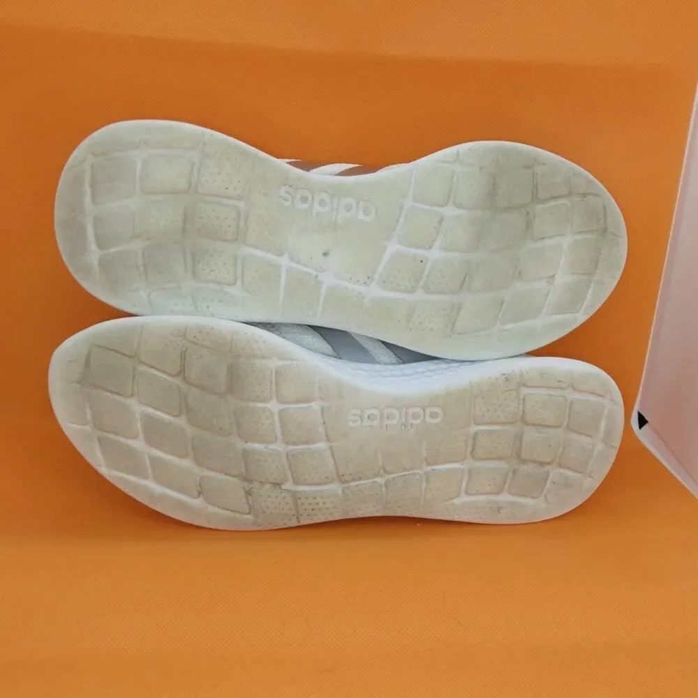 Adidas PureMotion Womens White/Silver Running Sneakers - Size: 8.5